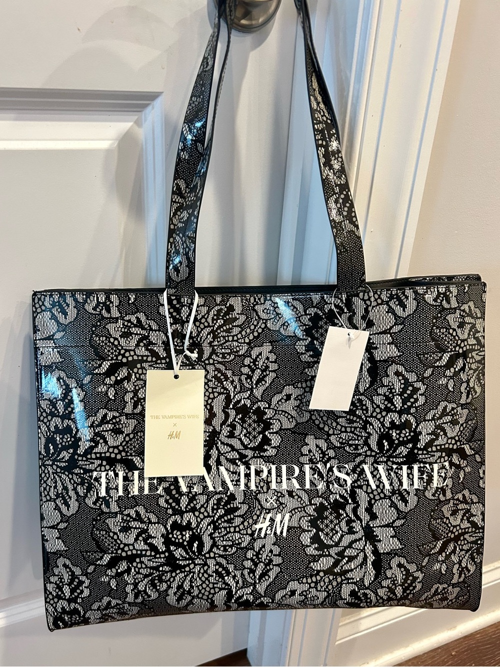 The Vampire’s Wife x H&M Black & White Lace-Print Tote Bag RARE